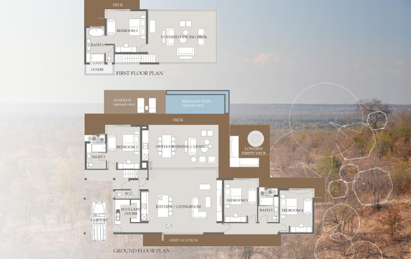 Plan of 4 bedroomed villa - click on the image to see full view